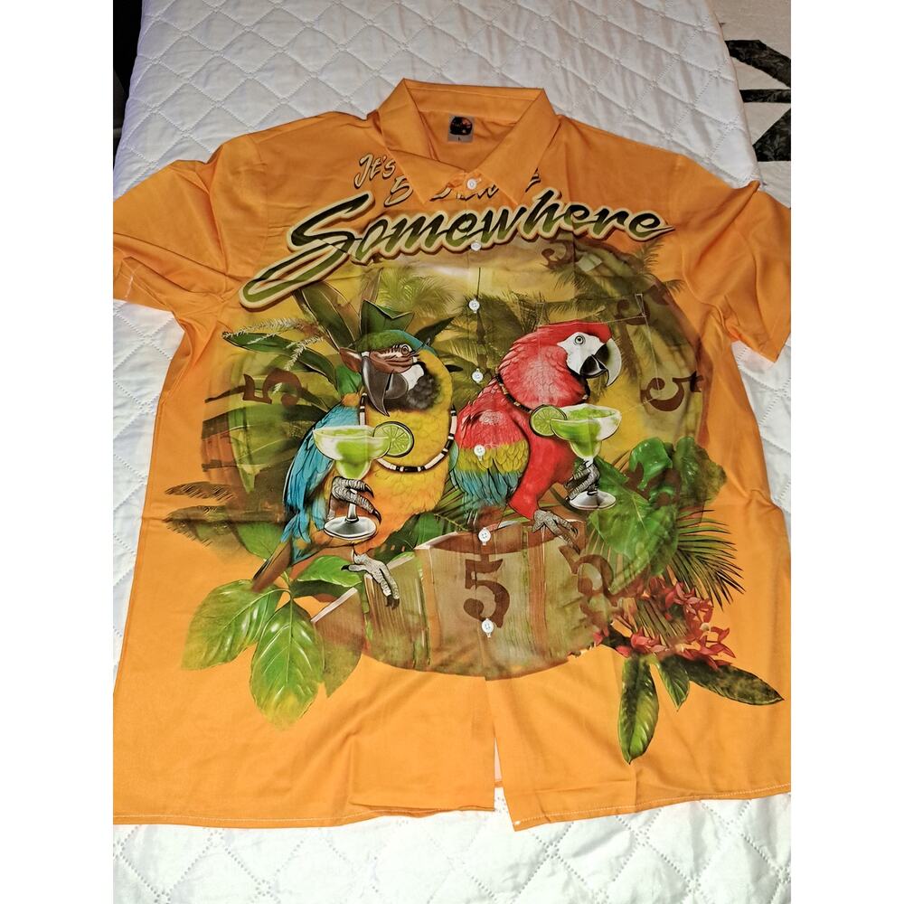 Men's Dadddyloco It's 5'Oclock Somewhere Button-Down Shirt Size L